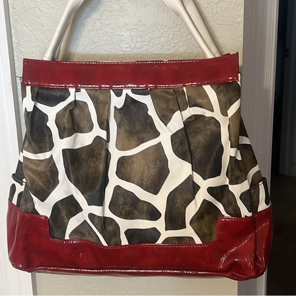 Stylish Red and Brown Patterned Women's Bag - Picture 2 of 8